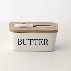 ظرف سرامیکی کره به همراه چاقو کره خوری