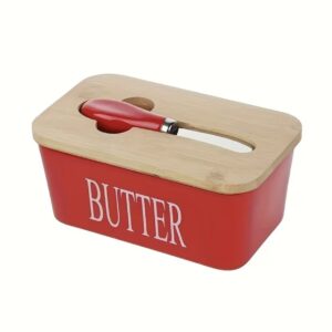 ظرف سرامیکی کره به همراه چاقو کره خوری