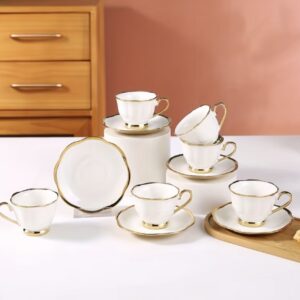 ست ۱۲ تکه فنجان و نعلبکی سرامیکی