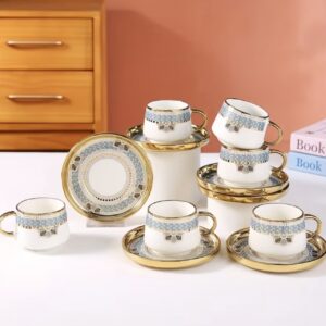 ست ۱۲ تکه فنجان و نعلبکی سرامیکی