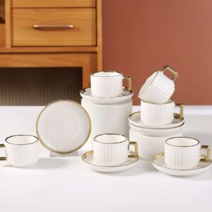 ست ۱۲ تکه فنجان و نعلبکی سرامیکی
