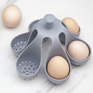 تخم‌مرغ پز سیلیکونی مقاوم در برابر حرارت بالا با ۶ خانه، برای بخارپز کردن تخم‌مرغ ، آماده‌سازی سریع ،سیلیکون ایمن برای مواد غذایی