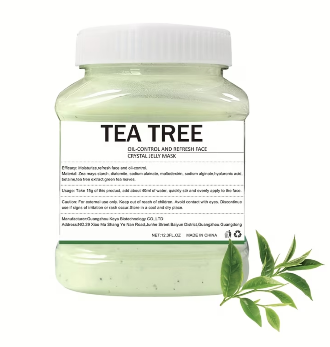 ماسک ژلهای کریستالی ۳۰۰ گرم – حاوی درخت چای مرطوبکننده، تازهکننده صورت و کنترل چربی پوست نوع: ماسک هیدرو ژلی قابل جدا شدن (Peel-Off) با هیالورونیک اسید