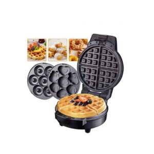 وافل‌ساز ۳ کاره، دستگاه چندمنظوره برای تهیه اسنک با صفحات نچسب، مناسب برای درست کردن وافل، دونات و …، با صفحات قابل جدا شدن