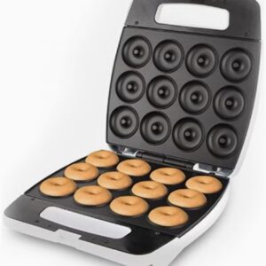 دونات‌ساز ۱۴۰۰ وات با قابلیت ساخت ۱۲ عدد دونات، دارای سطح نچسب و تمیز کردن آسان