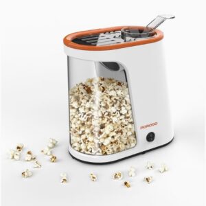 دستگاه پاپکورن ۱۲۰۰ وات با مخزن قابل جدا شدن، بدون نیاز به روغن، دارای کلید روشن/خاموش، ۲ تا ۴ دقیقه زمان پخت