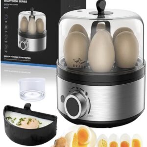تخم‌مرغ‌پز و بخارپز هوشمند برقی با ظرفیت ۷ تخم‌مرغ، دارای بخار سریع
