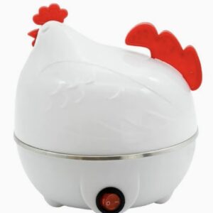 تخم‌مرغ‌پز ، شامل همزن برقی تخم‌مرغ، بخارپز تخم‌مرغ سفید، با ظرفیت ۷ تخم‌مرغ. رنگ: سفید