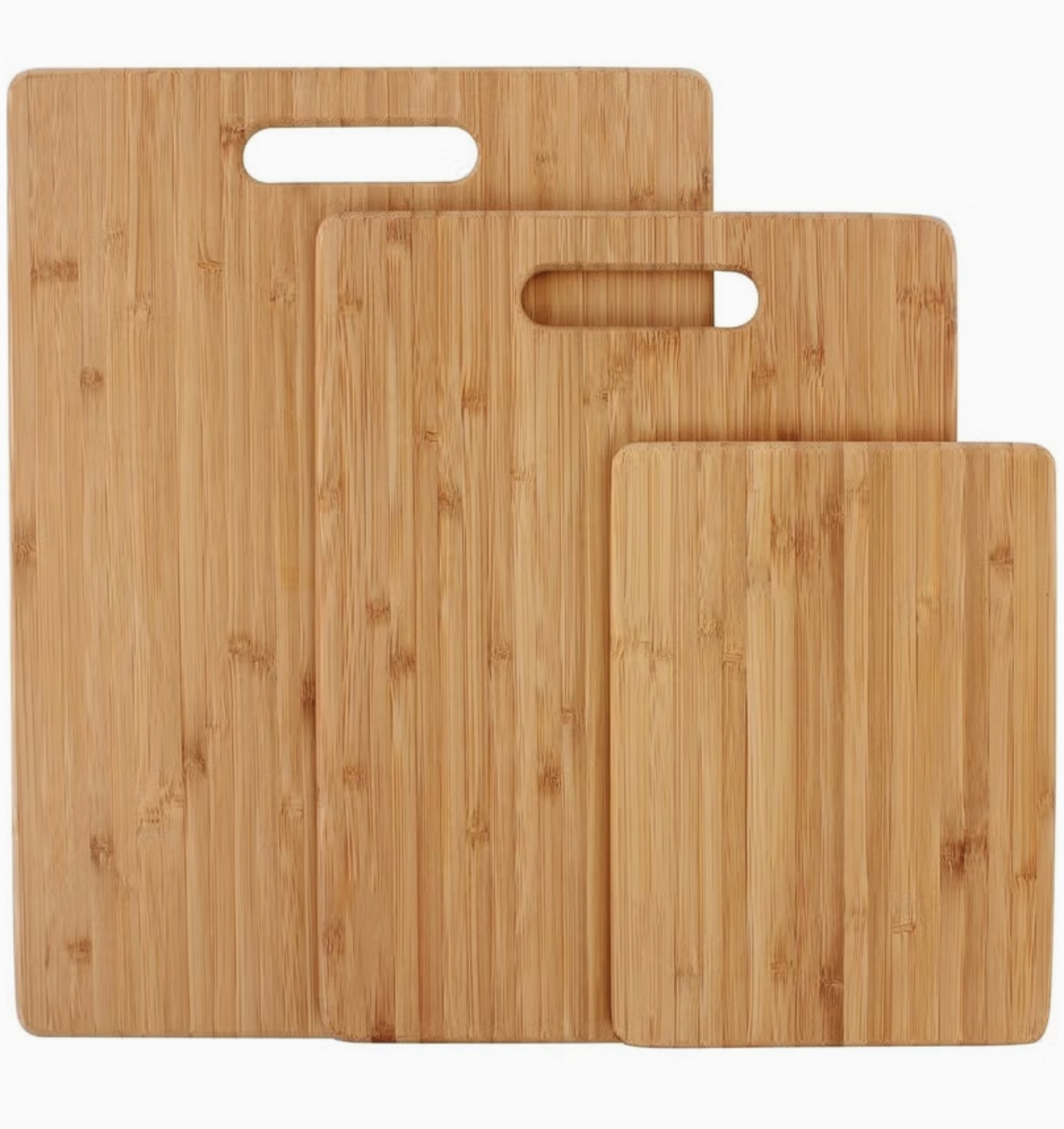 ست ۳ عددی تخته برش بامبو برای آشپزخانه، مناسب برای خرد کردن گوشت، سبزیجات، میوه و پنیر، سطح مناسب و ایمن برای چاقو، قابل استفاده بهعنوان سینی سرو