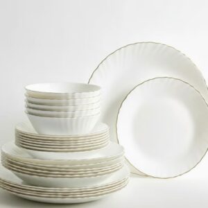 سرویس غذاخوری ۱۸ پارچه اپال Houzi با خطوط طلایی