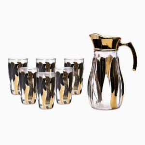 ست ۷ تکه شیشه ای پارچ و لیوان شامل: ۶ عدد لیوان، ۱ عدد پارچ