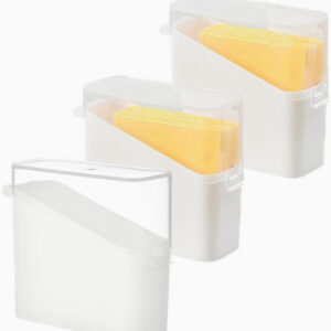 ۳ بسته جاپنیر برشخورده با درب – سازماندهنده پلاستیکی نگهداری پنیر، ظرف پنیر برای یخچال
