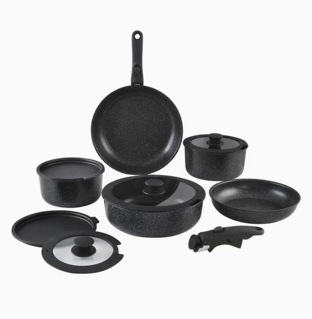 ست ۱۲ تکه ظروف پخت و پز گرانیتی جداشونده با پوشش نچسب