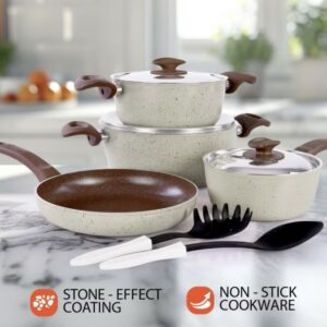 ست ۹ تکه قابلمه و تابه آلومینیومی با پوشش نچسب