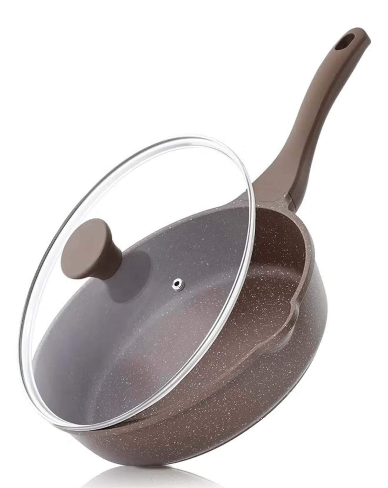 تابه نچسب عمیق ۲۶ سانتیمتری با پوشش سنگی سوئیسی و درب شیشهای