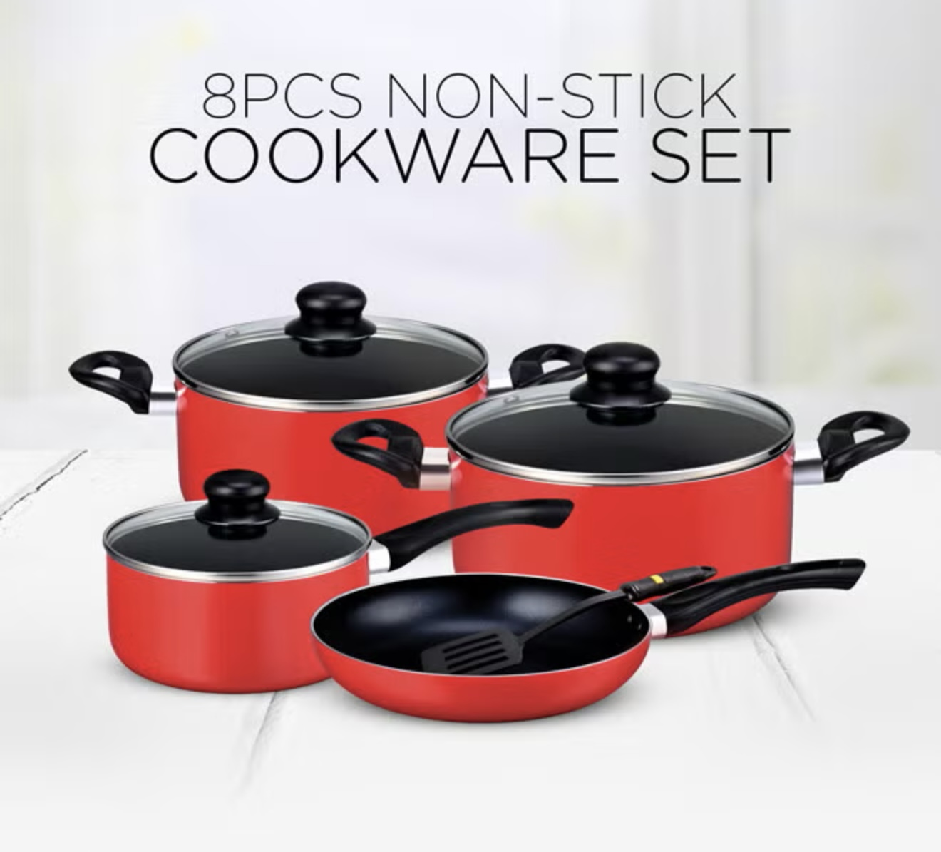 ست ۸ تکه قابلمه و تابه آلومینیومی نچسب