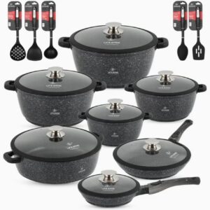 ست ظروف پخت و پز نچسب با پوشش گرانیت و