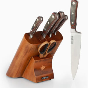ست ۷ تکه چاقوی حرفهای آشپزخانه با پایه چوبی