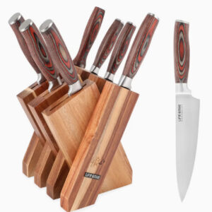 ست ۸ تکه چاقوی آشپزخانه با پایه چوبی