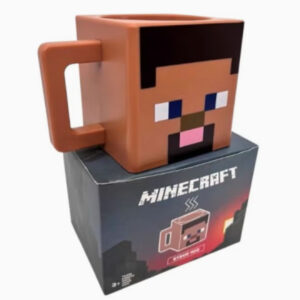 ماگ Minecraft Steve – فنجان قهوه چهارگوش قهوه‌ای، مناسب گیمرها