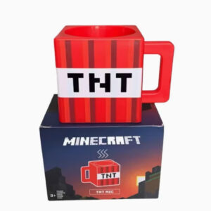 ماگ Minecraft TNT – فنجان قهوه چهارگوش قرمز و سرگرم‌کننده، مناسب گیمرها.