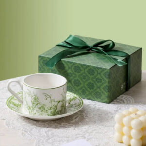 ست ماگ و نعلبکی سرامیکی، مناسب برای کاپوچینو، لاته آرت و قهوه دستی