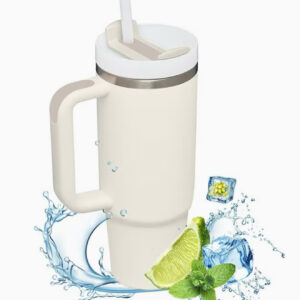 لیوان ۱۲۰۰ میلیلیتری با دسته و درب نیدار، ساخته شده از استیل ضدزنگ