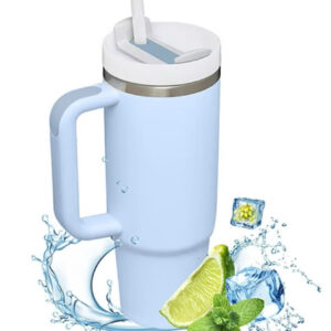 لیوان ۱۲۰۰ میلیلیتری با دسته و درب نیدار، از استیل ضدزنگ