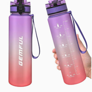 بطری آب ۱ لیتری با نی، دارای نشانگر زمان انگیزشی