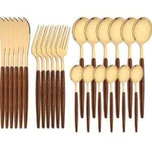 ست قاشق و چنگال ۲۴ پارچه مدل پرتغالی مناسب ۶ نفر – ساخته شده از استیل ضدزنگ