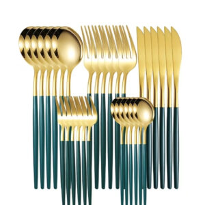 ست قاشق و چنگال ۳۰ پارچه از استیل ضدزنگ