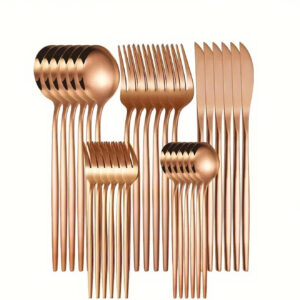 ست قاشق و چنگال ۳۰ پارچه از استیل ضدزنگ