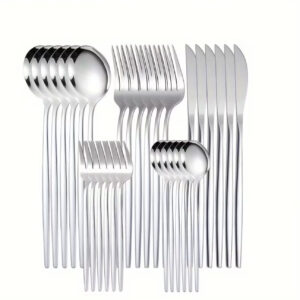 ست قاشق و چنگال ۳۰ پارچه از استیل ضدزنگ