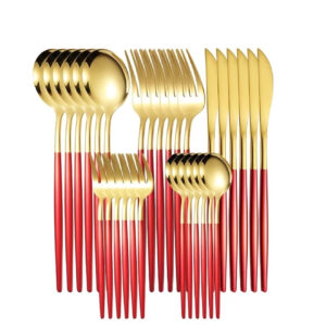 ست قاشق و چنگال ۳۰ پارچه از استیل ضدزنگ