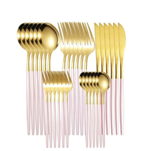 ست قاشق و چنگال ۳۰ پارچه از استیل ضدزنگ