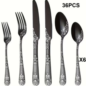مجموعه قاشق و چنگال ۳۶ پارچه از استیل ضد زنگ