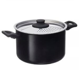 قابلمه با درب، پوشش نچسب مشکی، ظرفیت ۵ لیتر