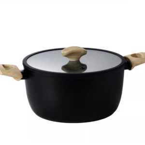 قابلمه با درب، پوشش نچسب مشکی، ظرفیت ۴.۷ لیتر