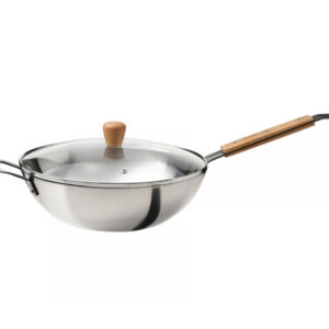 ووک با درب، شیشهای/فولاد کربنی با دسته چوب راش