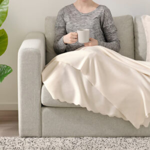 شال مبل و تخت رنگ سفید مایل به کرم سایز ۱۲۰×۱۶۰ سانتی‌متر