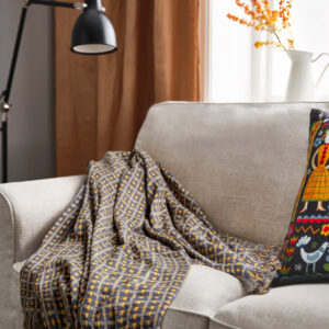 شال مبل و تخت چهارخانه (طرح چک)، سایز ۱۳۰×۱۷۰ سانتی‌متر