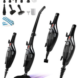 بخارشو ۱۰ در ۱ با ۱۲ لوازم جانبی، رنگ مشکی  قدرت: ۷۰۰ وات کف با بخار فوق‌گرم  پد میکروفایبر برای پاک‌کنندگی موثر بدون مواد شیمیایی: ایمن برای همه انواع کف‌های سیل شده و دوستدار محیط زیست