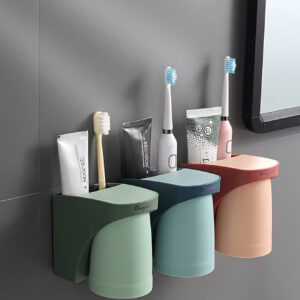 نگهدارنده مینیمال مغناطیسی مسواک با لیوان شستشو، سبک نوردیک