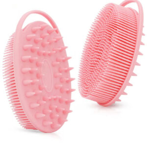 برس بدن و سر ۲ در ۱، سیلیکونی، رنگ   لایه‌برداری و پاک‌سازی پوست برس سر و ماساژ پوست سر: کمک به تحریک جریان خون و کاهش