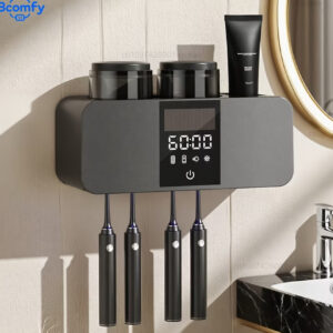 ضدعفونی‌کننده مسواک با خشک‌کن هوشمند، قابل شارژ و قابل نصب روی دیوار