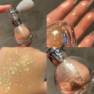 پودر هایلایتر اسپری شاین با ماندگاری بالا، ضدآب و ضدلکه، مناسب برای همه تناژهای پوستی و ایجاد درخششی زیبا برای صورت و بدن