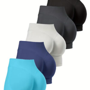 ست ۵ عددی شلوارک ورزشی فرم‌دهنده بدن فاق‌بلند جدید