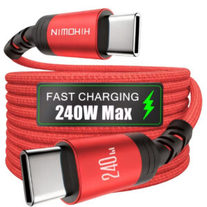 کابل USB-C به USB-C با توان ۲۴۰ وات، کابل تایپ C با شارژ سریع