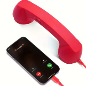 هدست سیمی تایپ C جدید، با طراحی کلاسیک شبیه گوشی تلفن ثابت، استایل رترو به همراه میکروفون،کنترل تنظیم صدا