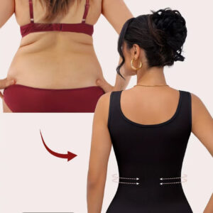 تاپ با قابلیت جمعکننده شکم، طراحی ریب (بافت شیاردار) با تنفسپذیری بالا، بدون پد، کمک به حفظ فرم صحیح بدن (پشتیبانی از کمر)،با پارچه ساده و کشسانی بالا